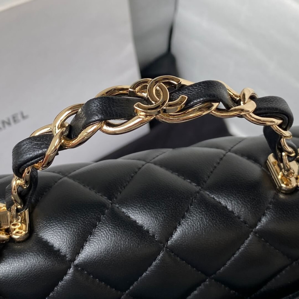 Chanel Mini Flap Bag With Metal Top Handle