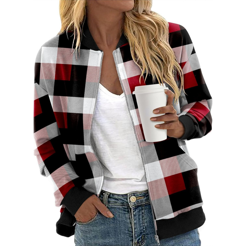 Women's Zip Up Jacket Casual Long Sleeve