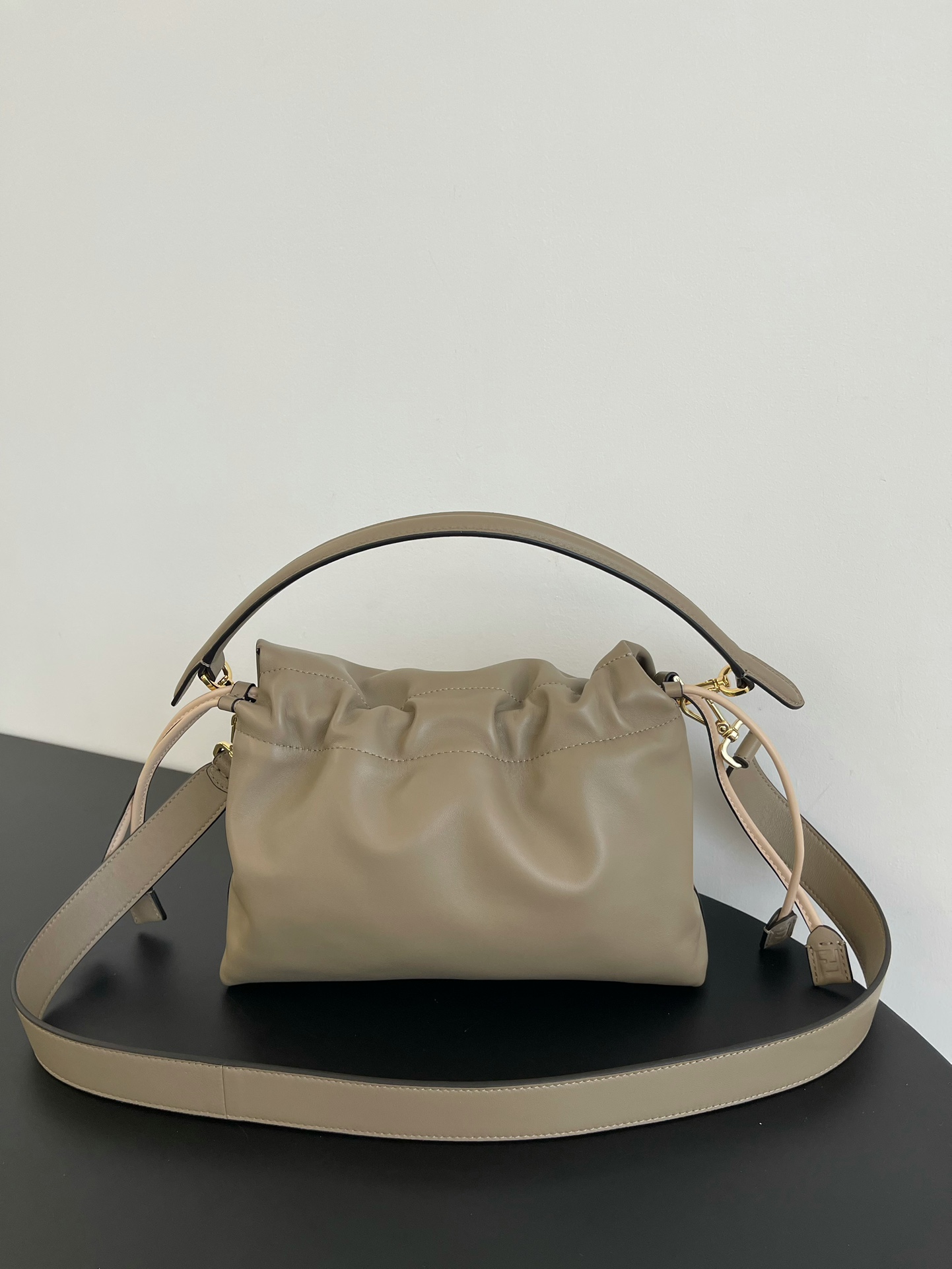 Fendi Mamma Baguette Medium Dove Grey Nappa Leather Bag 26.5cm
