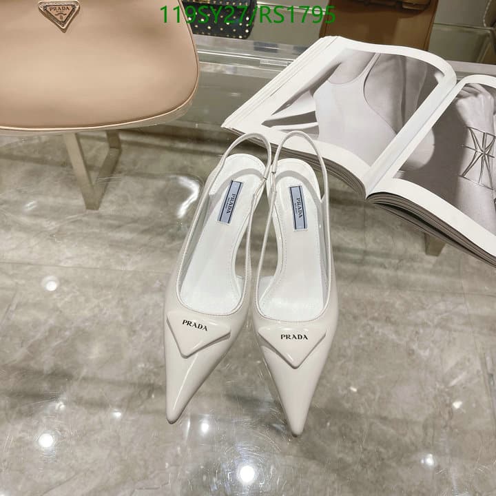 Prada Brushed Leather Slingback Pumps White