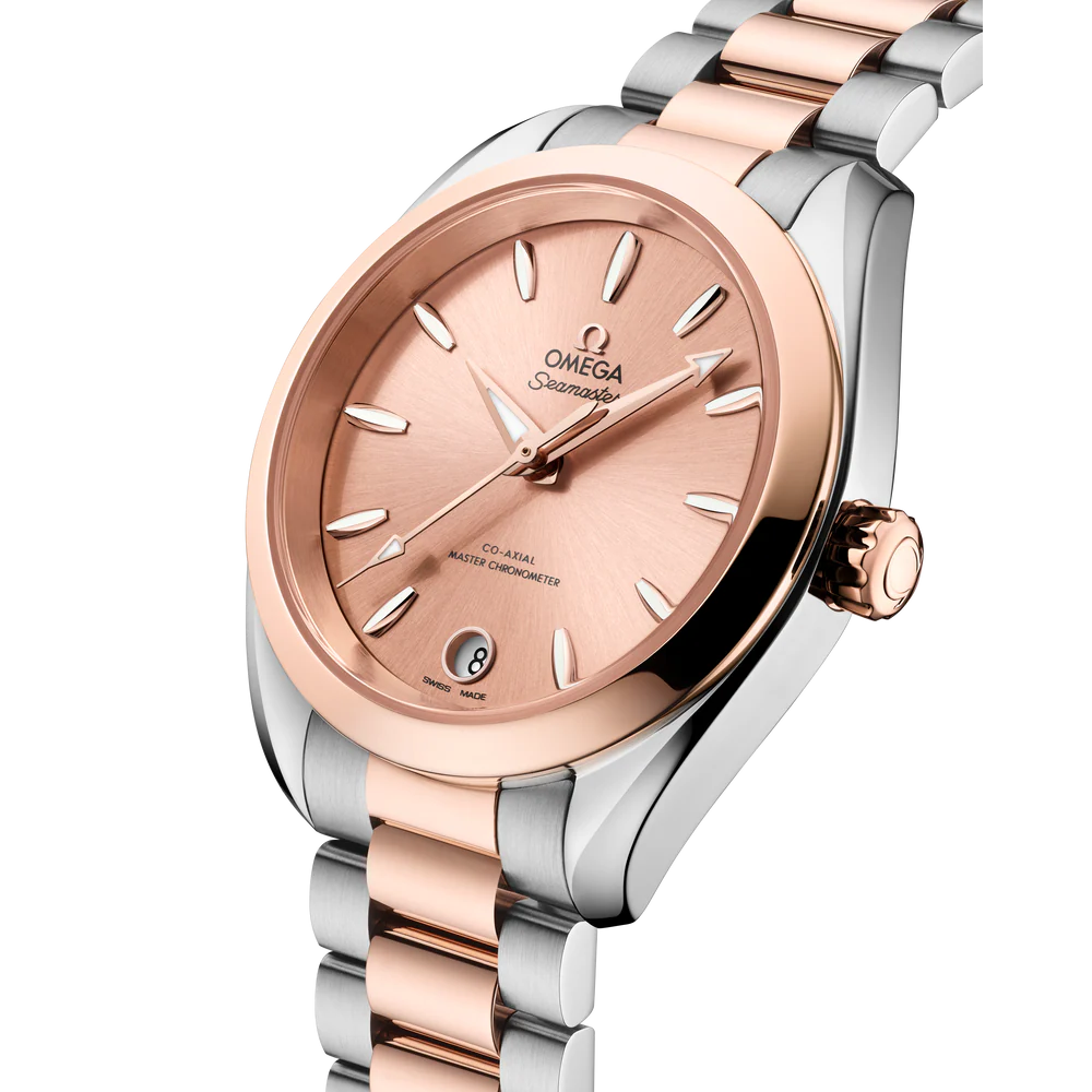Omega Seamaster Aqua Terra Shades 34 mm Pink Dial Stainless Steel and Sedna™ 18k Rose Gold Bracelet 220.20.34.20.10.001