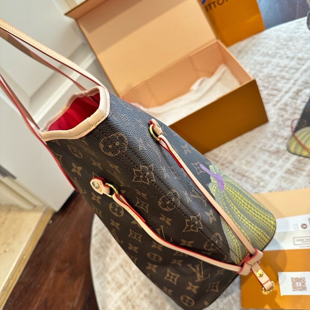 Louis Vuitton X Yayoi Kusama Neverfull MM Monogram Pumpkin Dots Red 31cm M46468