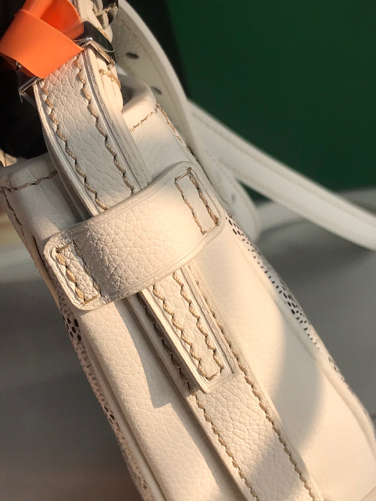 Goyard Hirondelle Bag 25 Cm White Lambskin And Goyardine Canvas