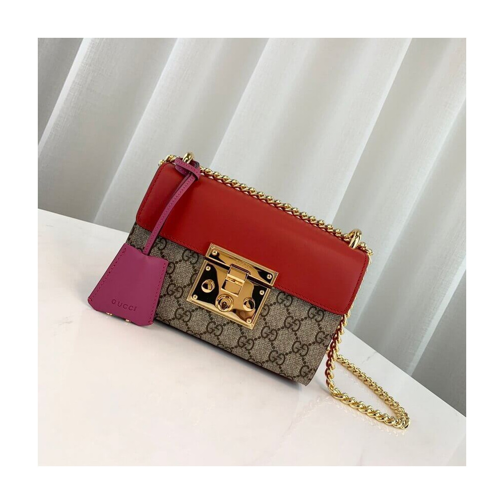 Gucci Padlock Small GG Shoulder Bag Red