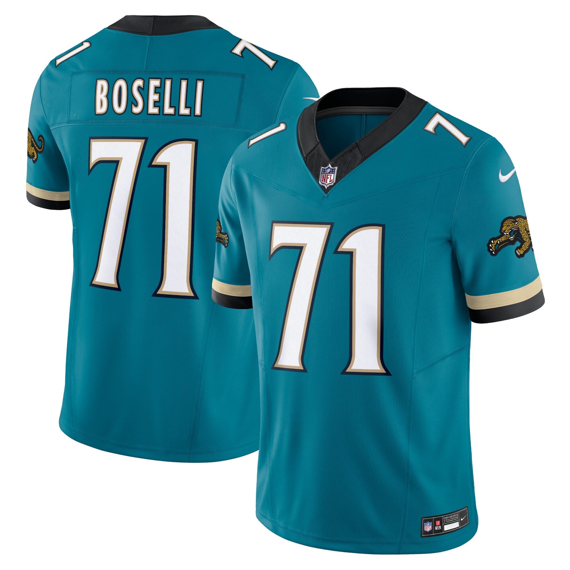 Tony Boselli Jacksonville Jaguars Nike Prowler Throwback Vapor F.U.S.E. Limited Retired   Jersey - Teal