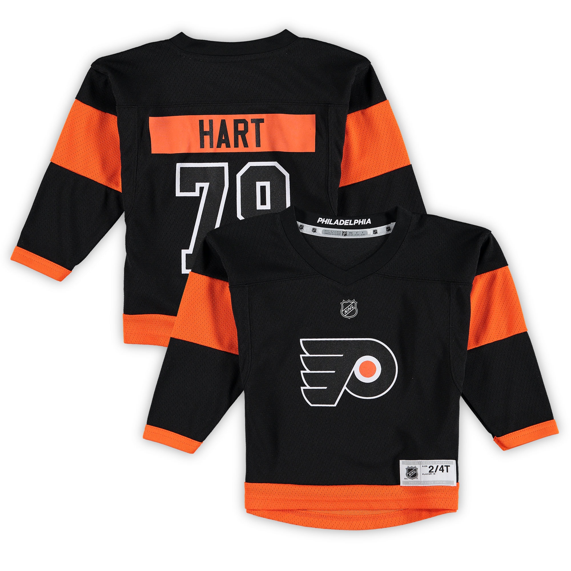 Carter Hart Philadelphia Flyers Toddler 2018/19 Alternate Replica Player Jersey – Black
