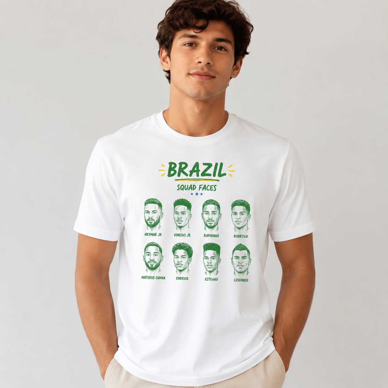 Brazilian Player Pure Cotton T-Shirt – Limited-Time Offer