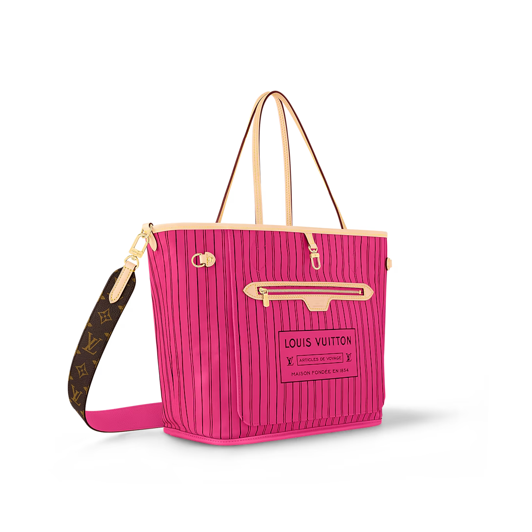 Louis Vuitton LV Neverfull Bandoulière Inside Out Mm Rose 31Cm M12257