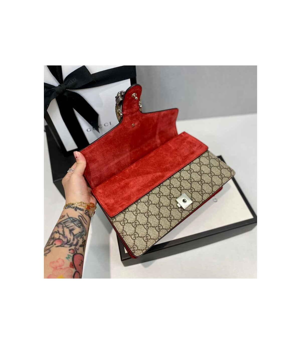 Gucci Dionysus Small GG Shoulder Bag Red