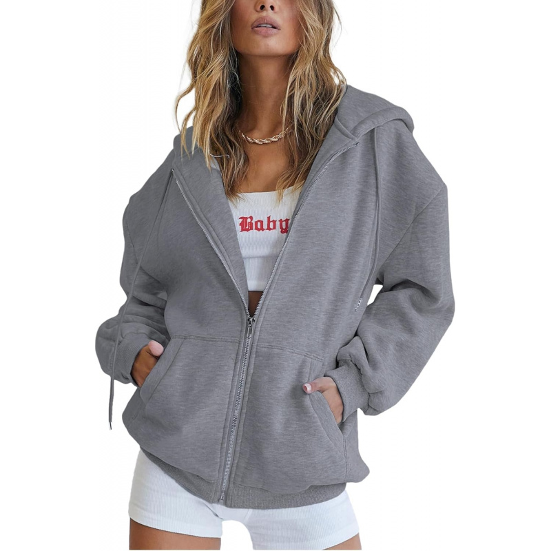Women's 2026 Spring Zip Up Y2K Hoodies Casual Long