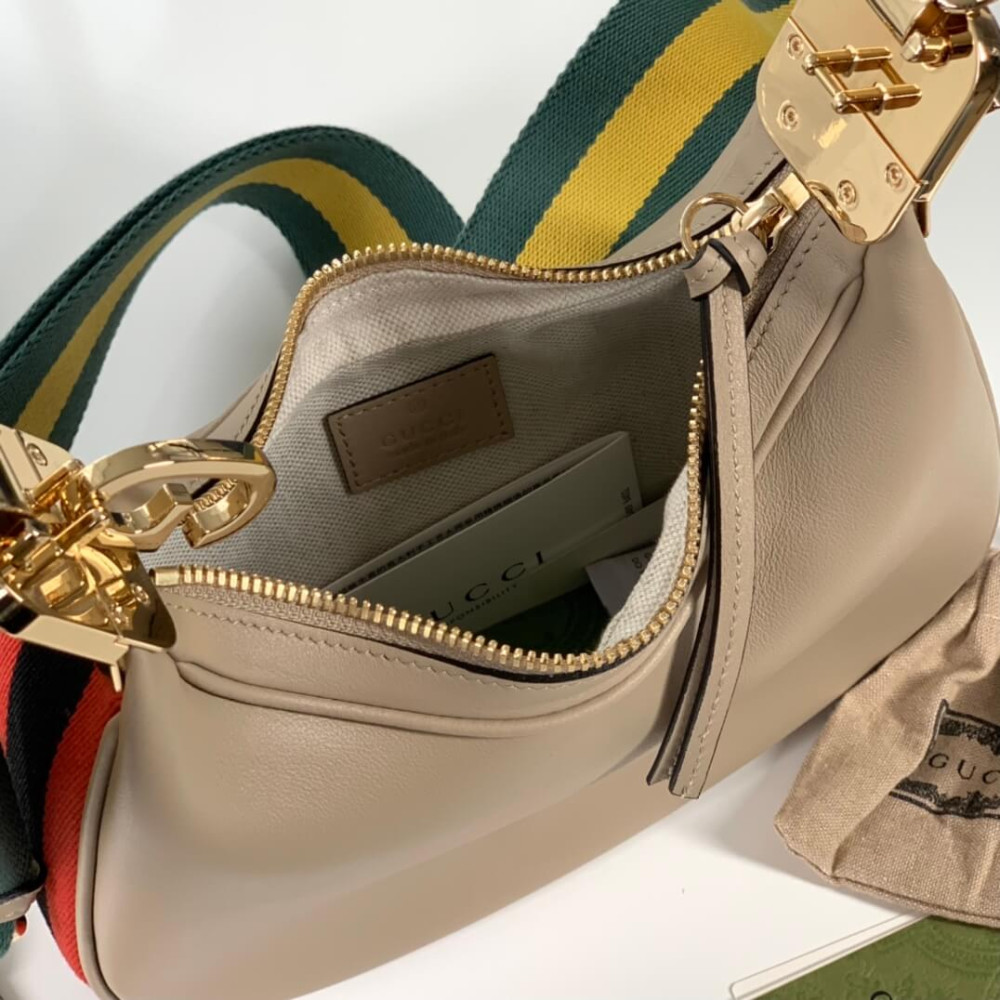 Gucci Oatmeal Leather Attache Small Shoulder Bag