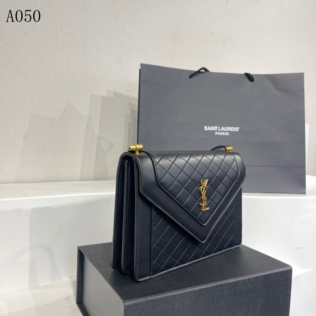Saint Laurent Gaby Satchel In Quilted Black Gold 26Cm