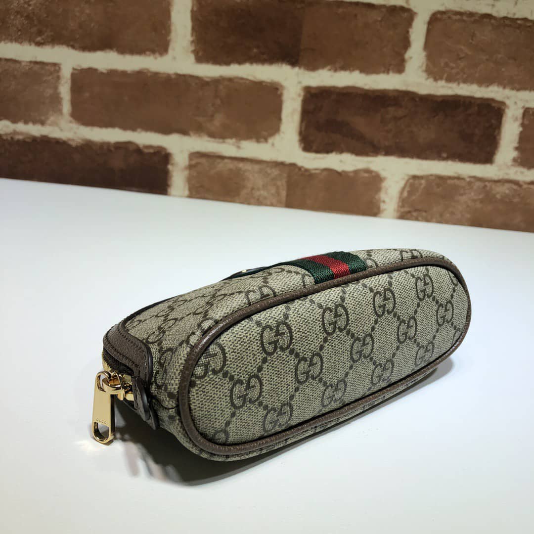 Gucci Ophidia Gg Cosmetic Pouch Brown