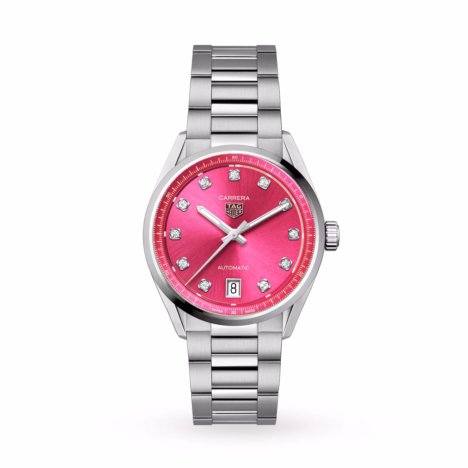 TAG Heuer Carrera Date 36mm Ladies Watch Pink Diamond Dot WBN2318.BA0001