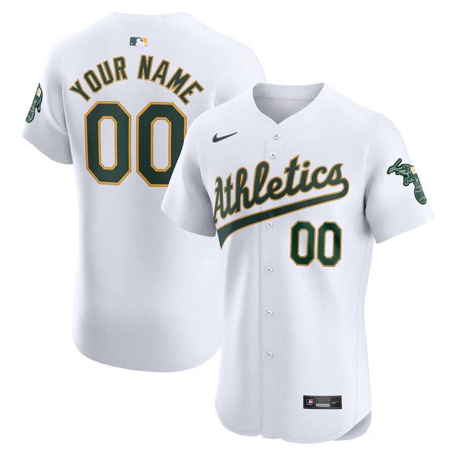 Oakland Athletics Home Elite Custom Jersey White