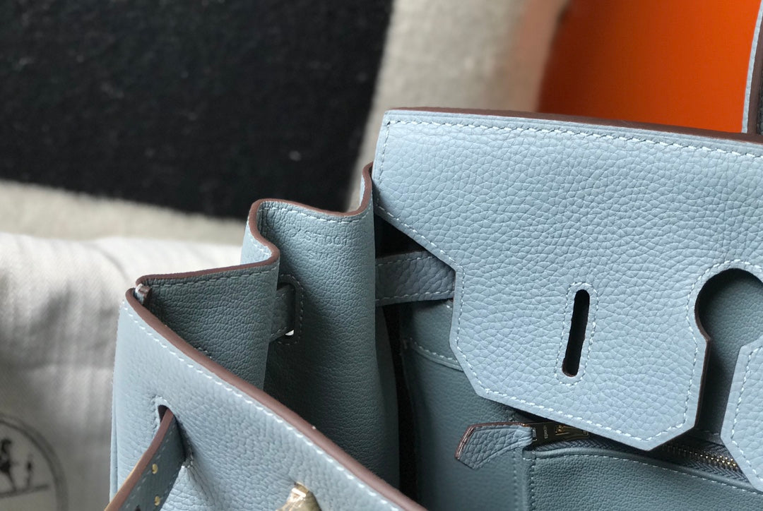 Hermes Birkin 35Cm Sky Blue Togo Leather Gold Hardware