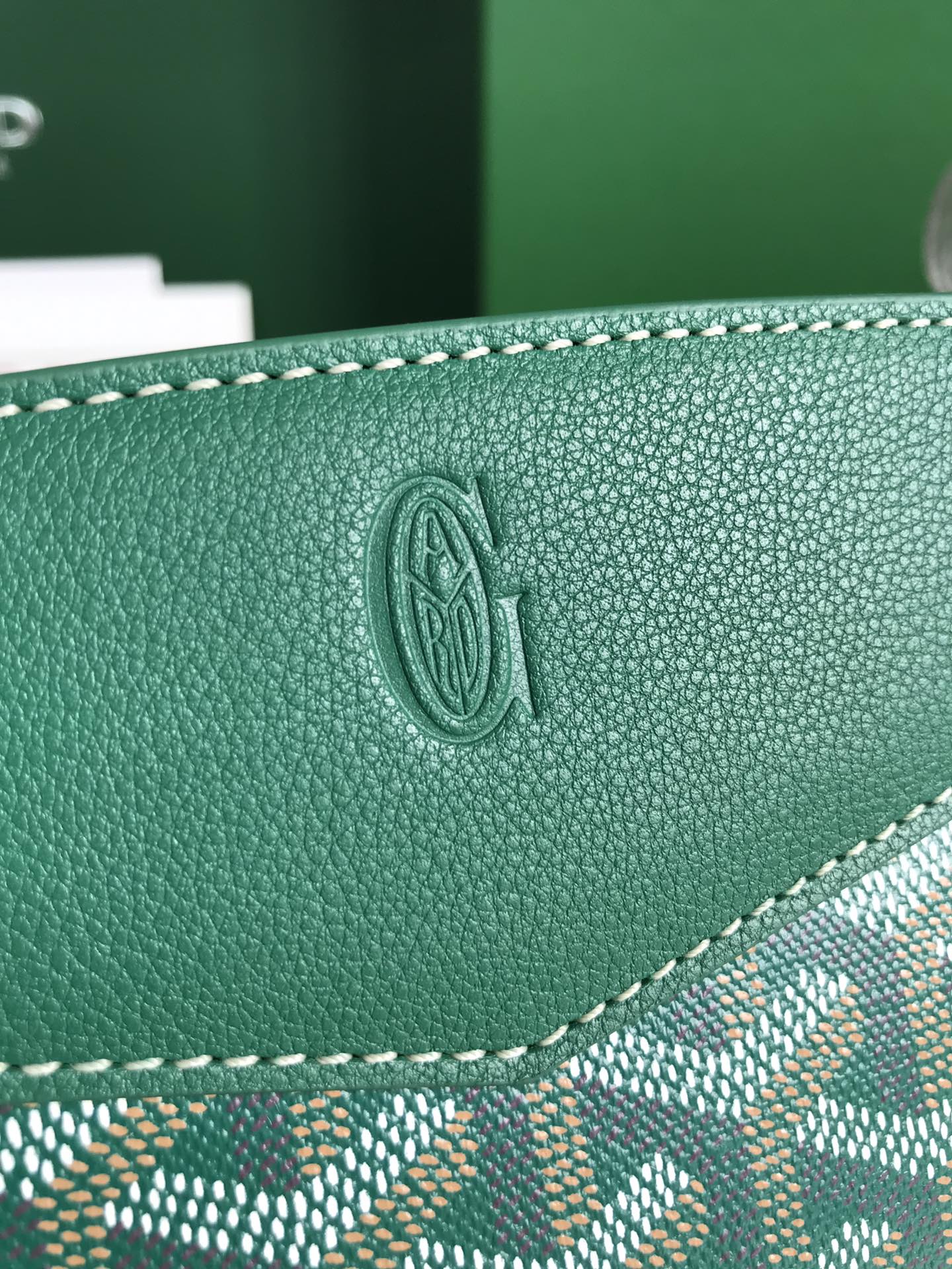 Goyard Rouette Structuré Mini Bag 21 Cm Green Goyardine Canvas And Calfskin