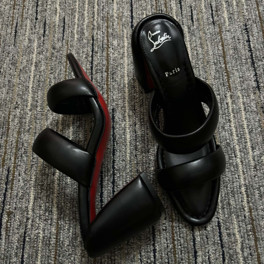 Christian Louboutin Inflama Sab Black Leather Sandal 1230780B439