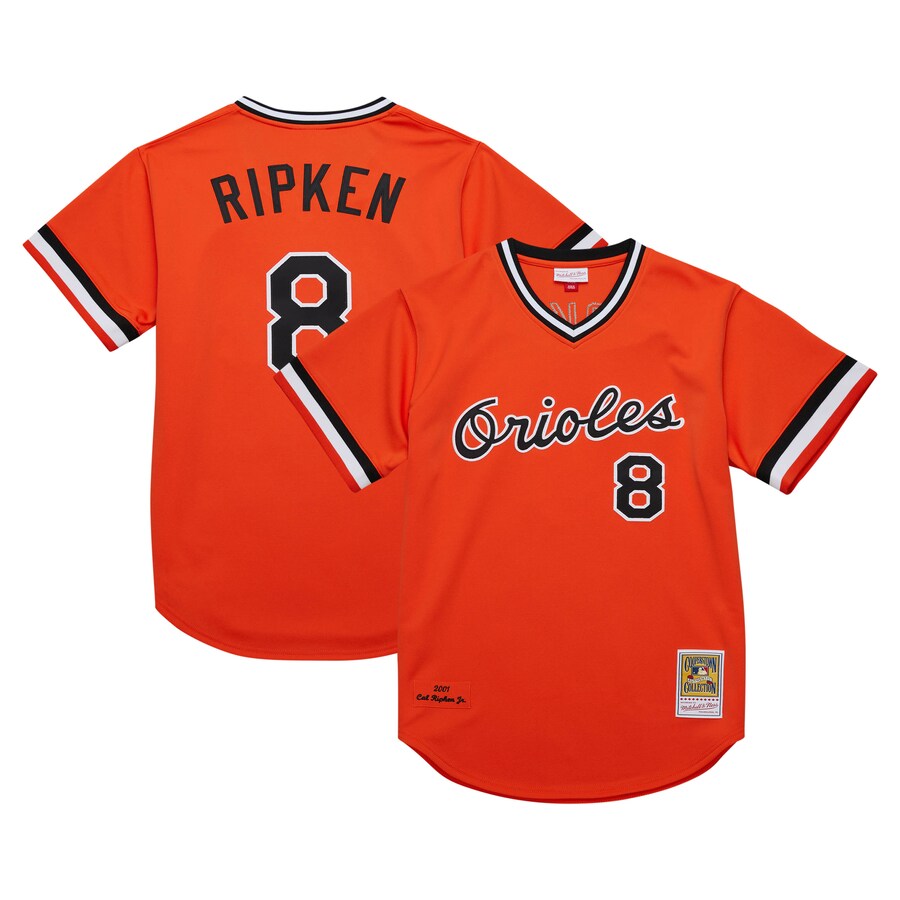 Cal Ripken Jr. Baltimore Orioles Mitchell&Ness 2001 Cooperstown Collection Throwback Jersey Orange