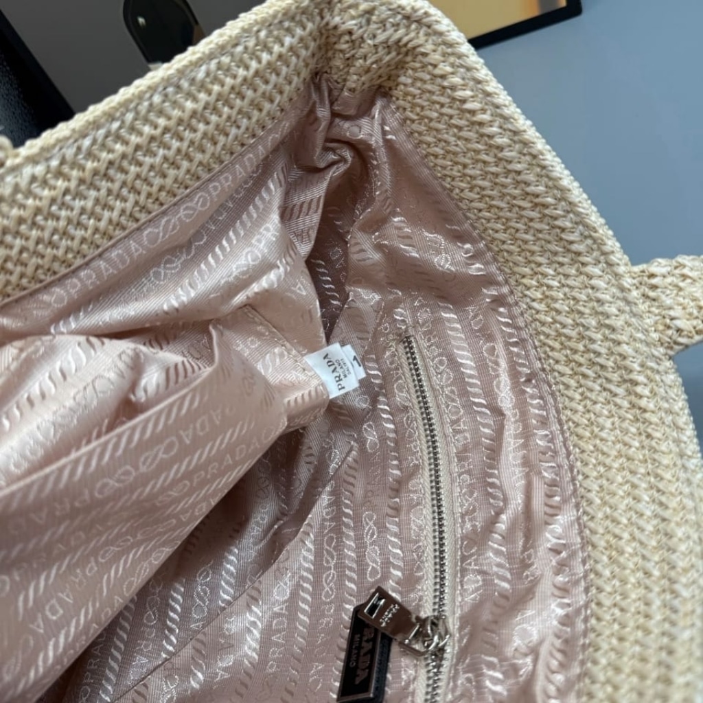 Prada Raffia Tote Bag Natural 32cm 1BG392 2C2T F0018 V OOL