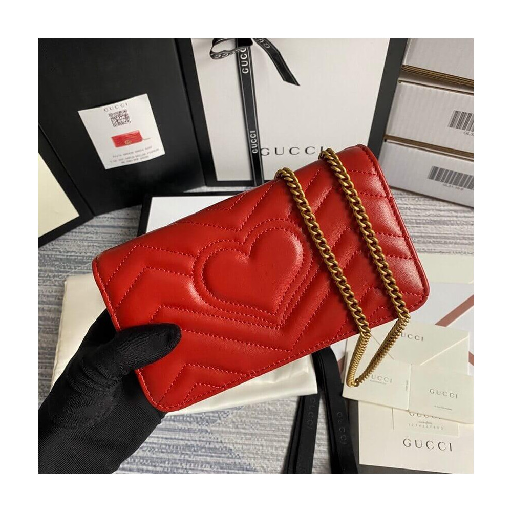 Gucci GG Marmont Mini Bag In Red Leather