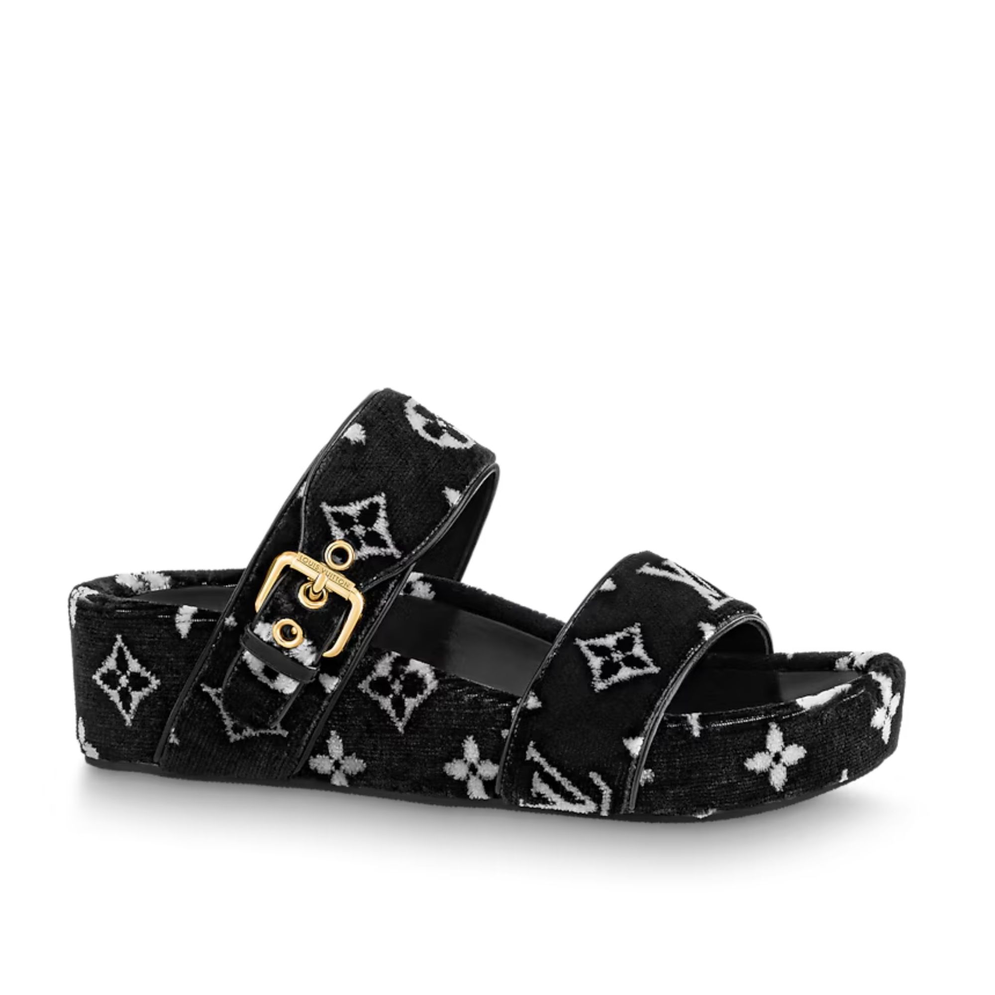Louis Vuitton Mule Jumbo Flatform Sandals Black 1A94UU