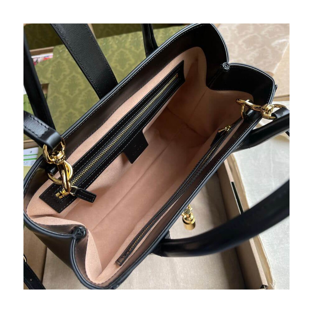 Gucci Jackie 1961 Medium Tote Bag in Black Leather 30cm
