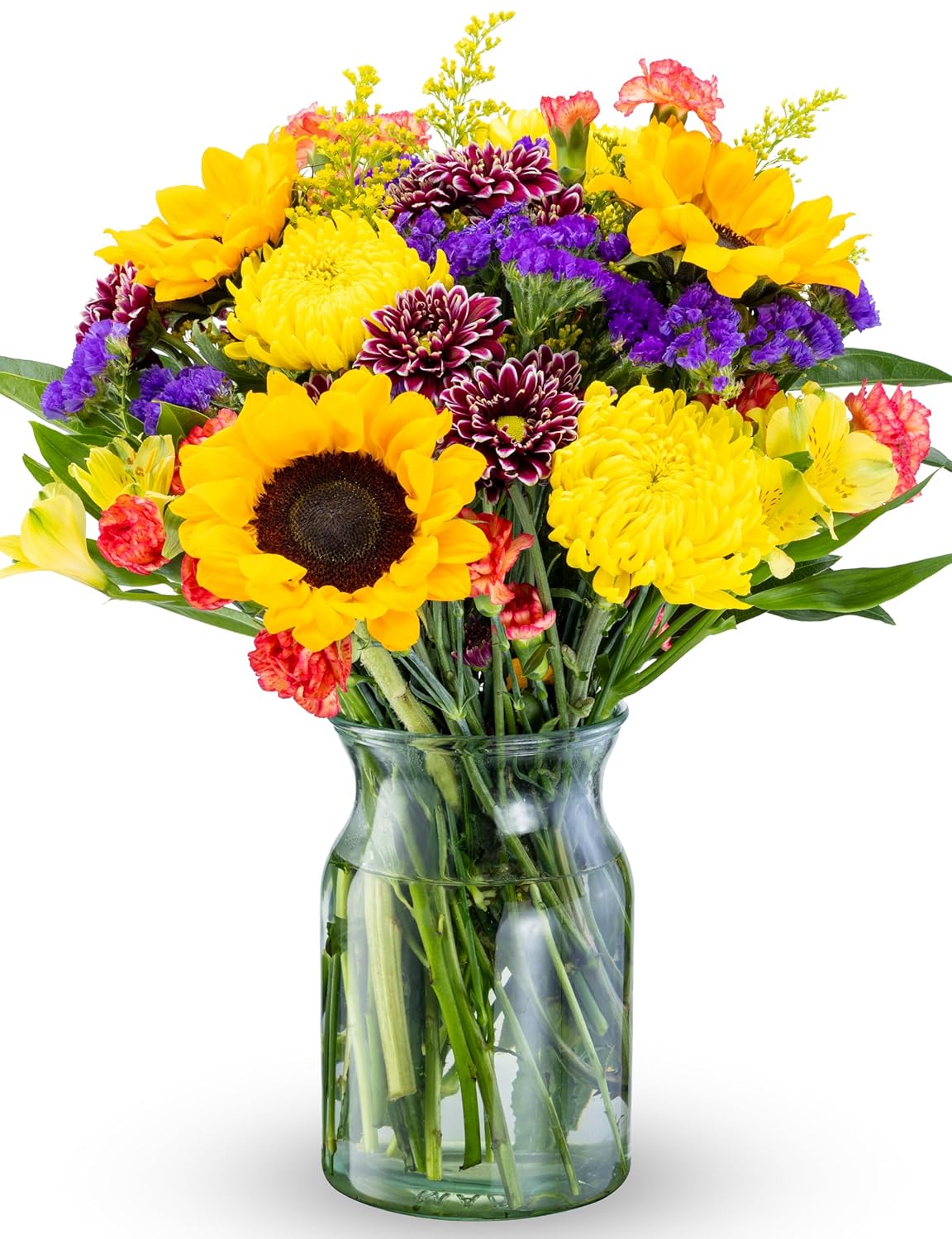 Benchmark Bouquets - Flowering Fields Sunflowers Bouquet - Fresh Flowers for Delivery - Easter Flowers - Get Well Gifts for Women - Birthday Flowers for Women (Glass Vase Included)