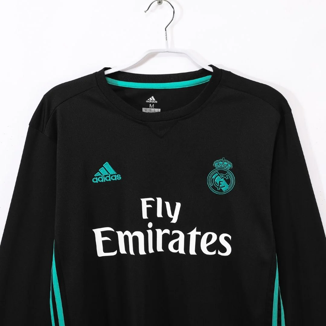 Real Madrid 2017/18 Away Long Sleeve Retro Soccer Jersey