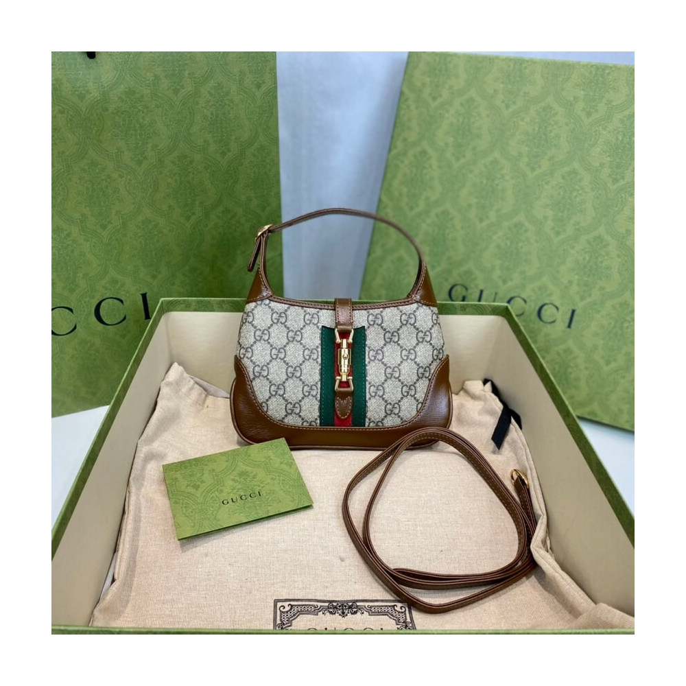 Gucci Jackie 1961 Mini Shoulder Bag in GG Canvas 19cm