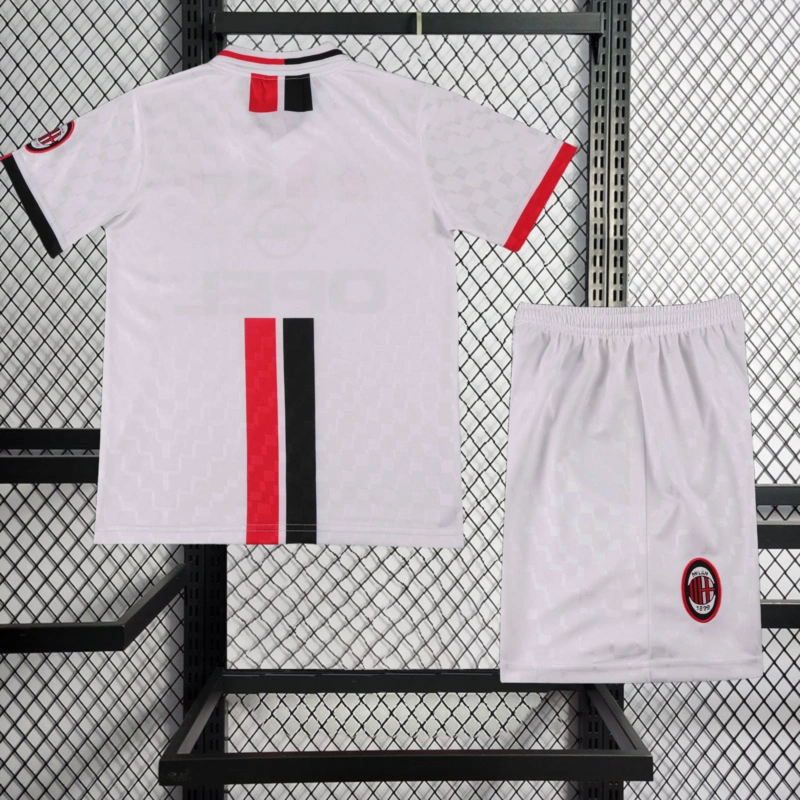 Retro KIDS 1996-97 KIDS AC Milan Away BAGGIO BARESI VIEIRA  ALBERTINI  Football jersey