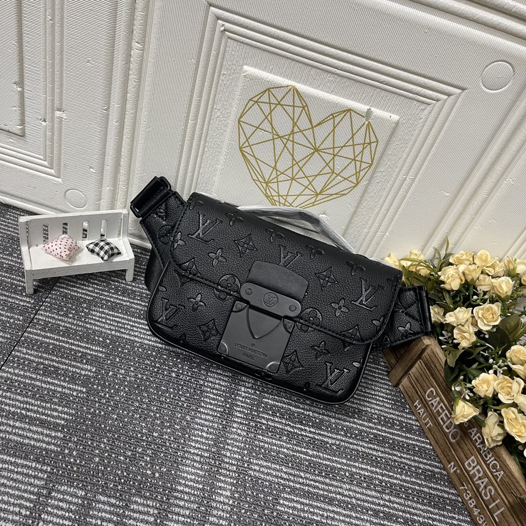 Louis Vuitton S Lock Sling Monogram Black Bag 21Cm M58487