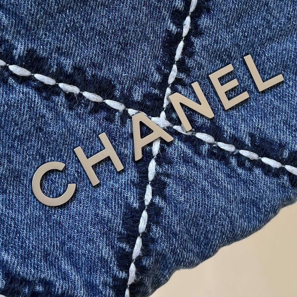 Chanel 22 Mini Handbag in Stitched Denim