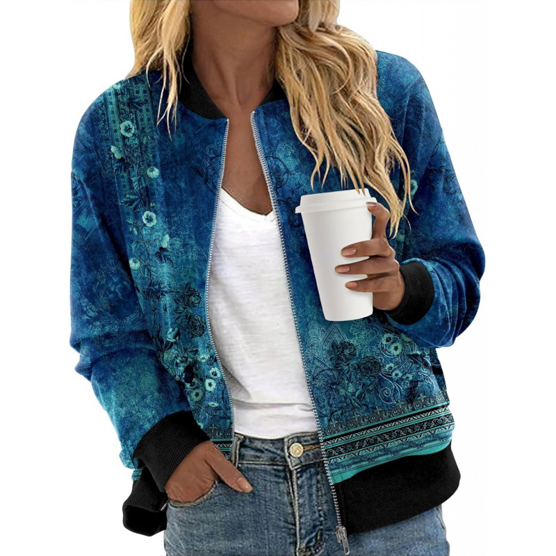 Women's Zip Up Jacket Casual Long Sleeve
