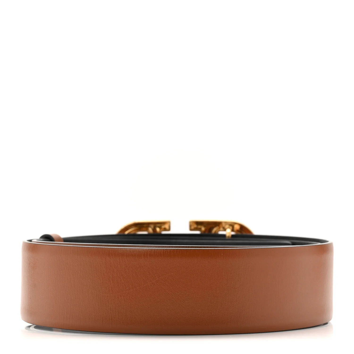 Glossy Calfskin VLogo Reversible 40mm Belt 90 36 Saddle Brown Black