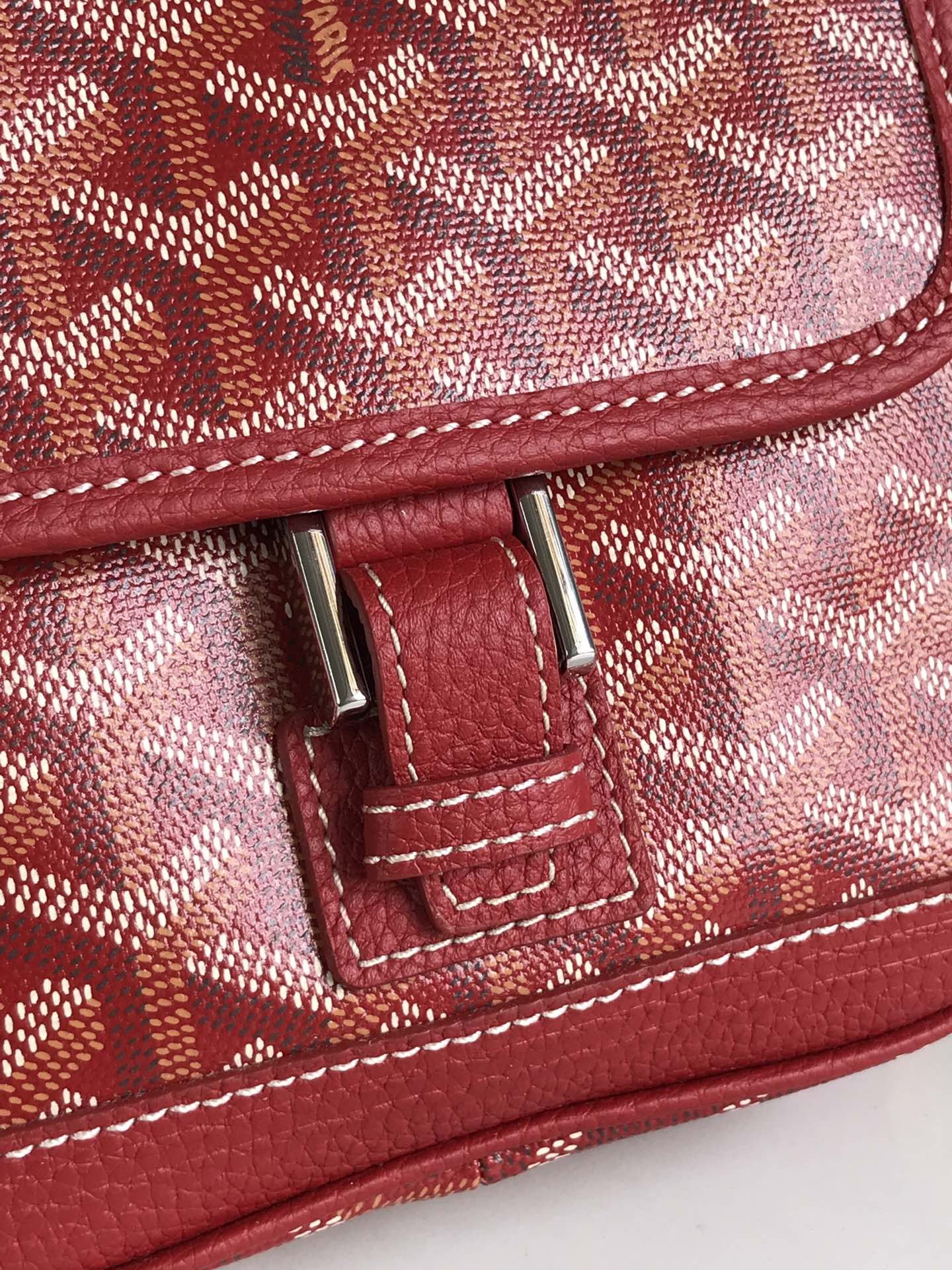 Goyard Grand Bleu 16cm Classic Red Goyardine Canvas And Lambskin