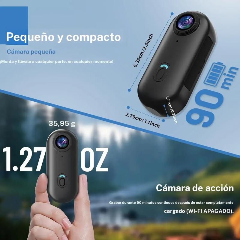 Mini Action Camera, 64GB Memory Card Included, 1080P Full HD Video Quality, Waterproof Design, Perfect for Sports & Daily Use