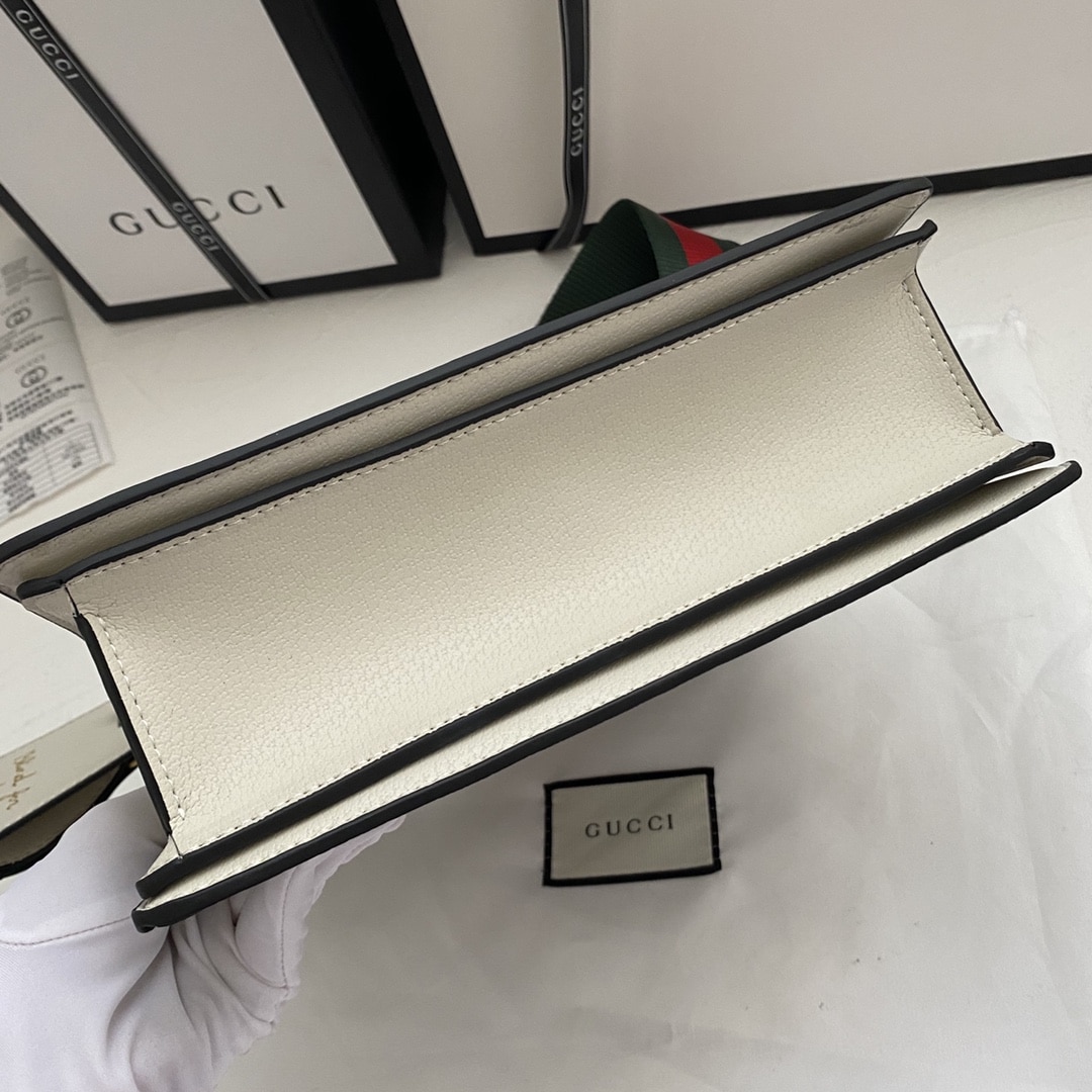 Gucci Queen Margaret Gg Small Top Handle Bag White 25Cm 476541 9I6St 9753