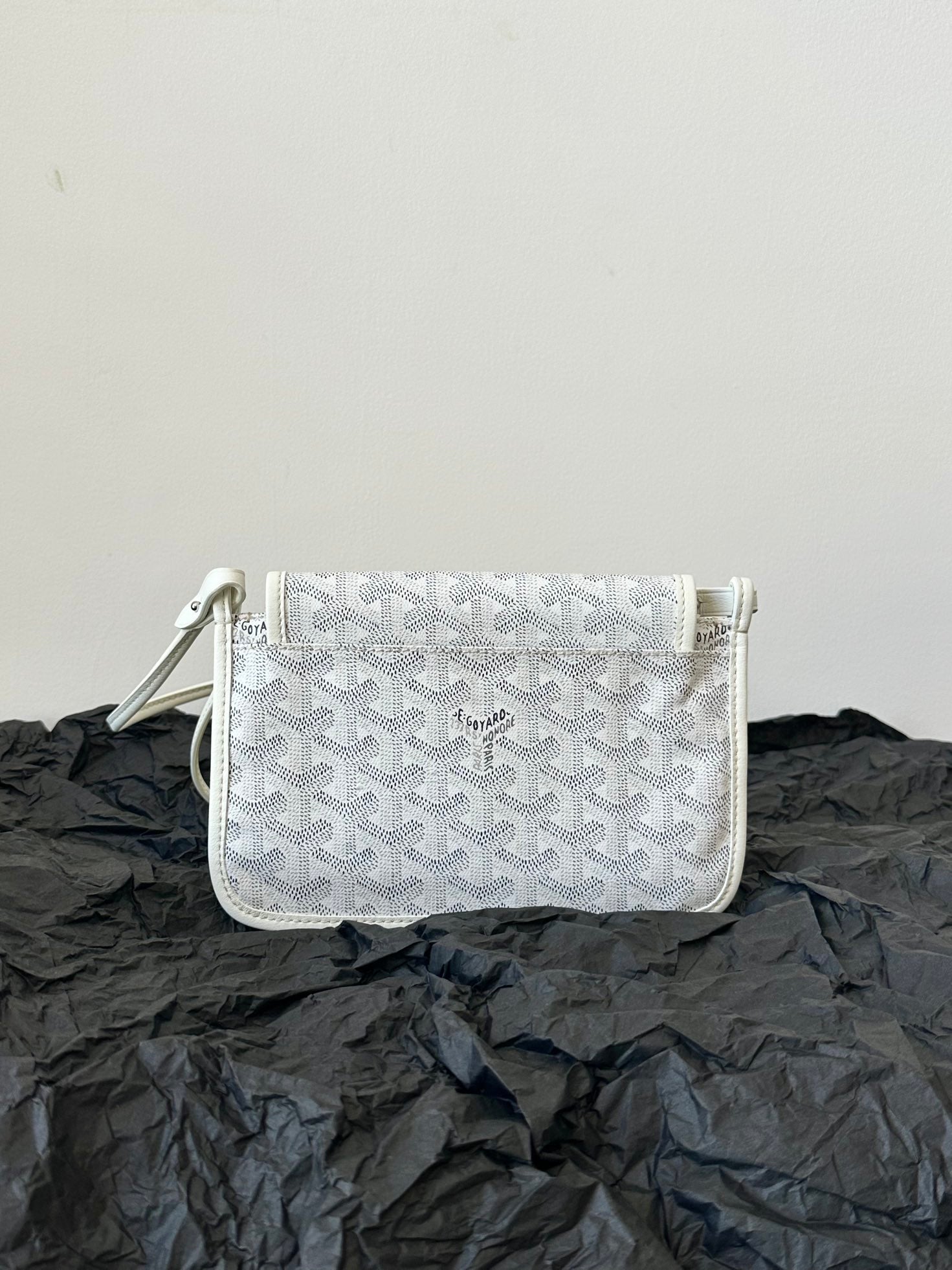 Goyard Plumet Pocket Wallet 20 Cm White Goyardine Canvas And Lambskin Trim