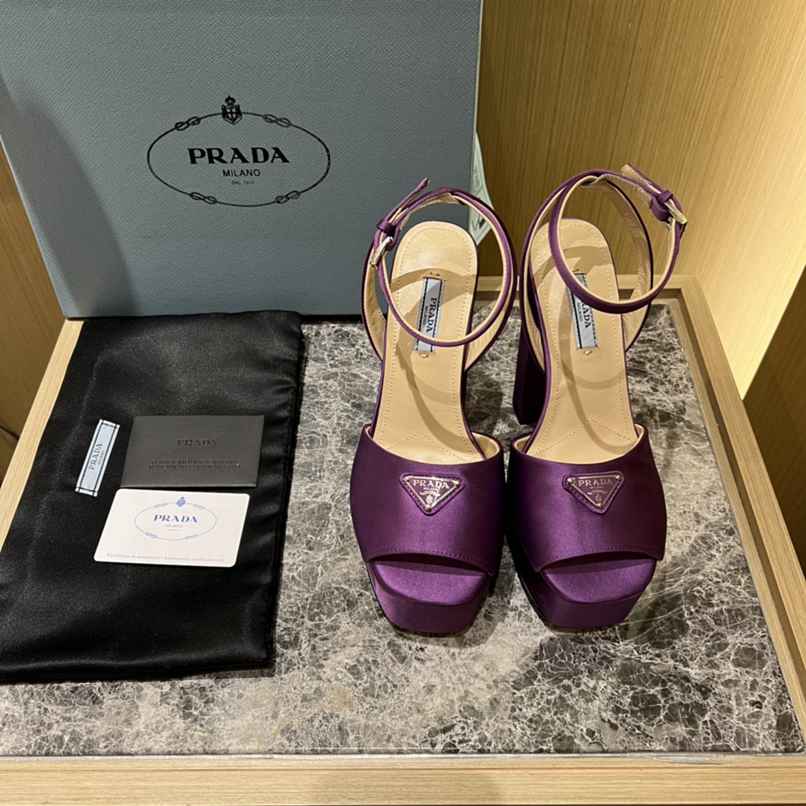 Prada High-Heeled Satin Sandals Violet 1Xp48B049F0030F135