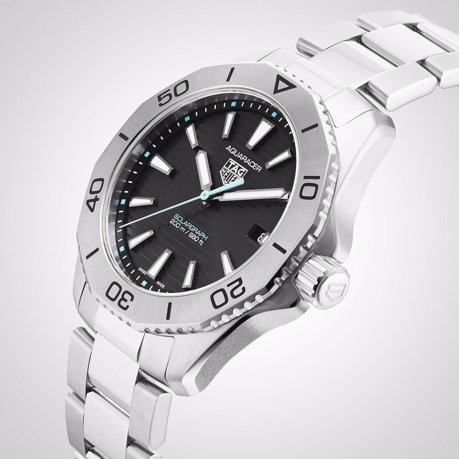 TAG Heuer Aquaracer 200 Professional Solargraph 40mm Mens Watch Black WBP1114.BA0000