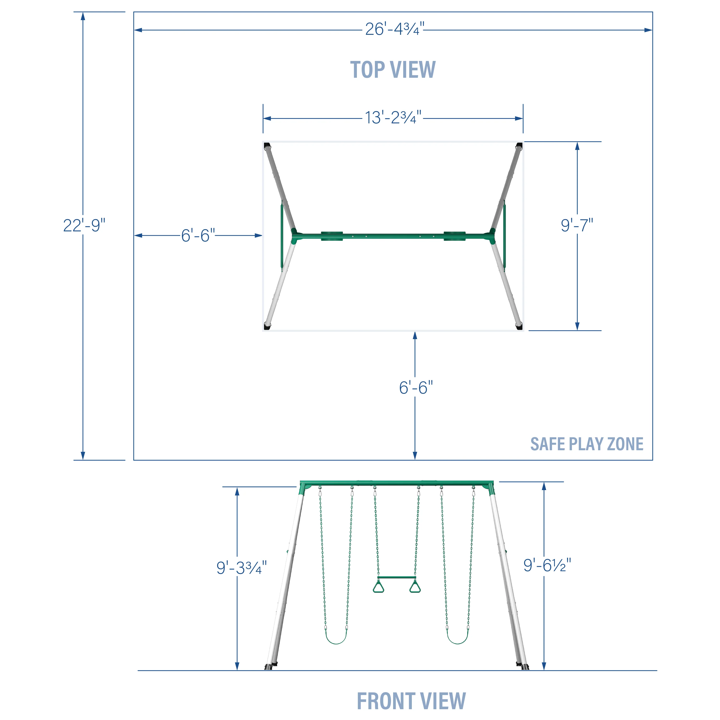 Big Brutus Heavy-Duty Metal A-Frame Swing Set