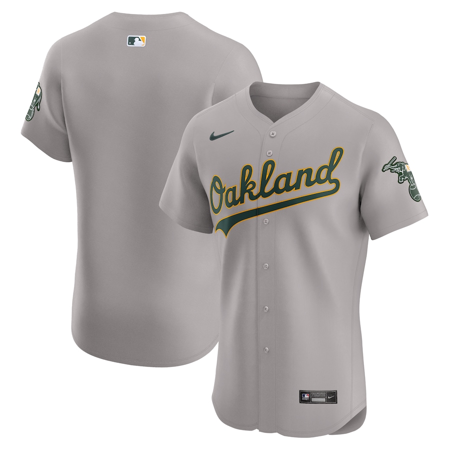 Oakland Athletics Road Vapor Premier Elite Patch Jersey Gray