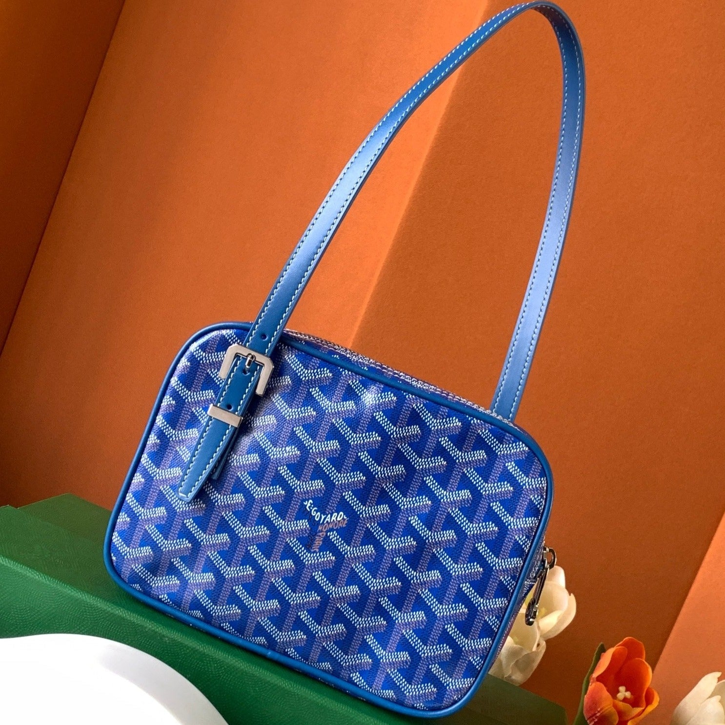 Goyard Yona Bag Coated MM 21Cm Sky Blue Canvas
