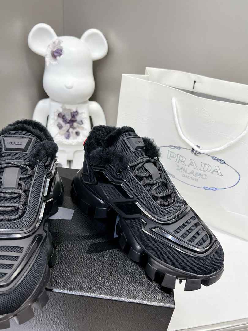 Prada Cloudbust Thunder Technical Fabric Sneakers Black