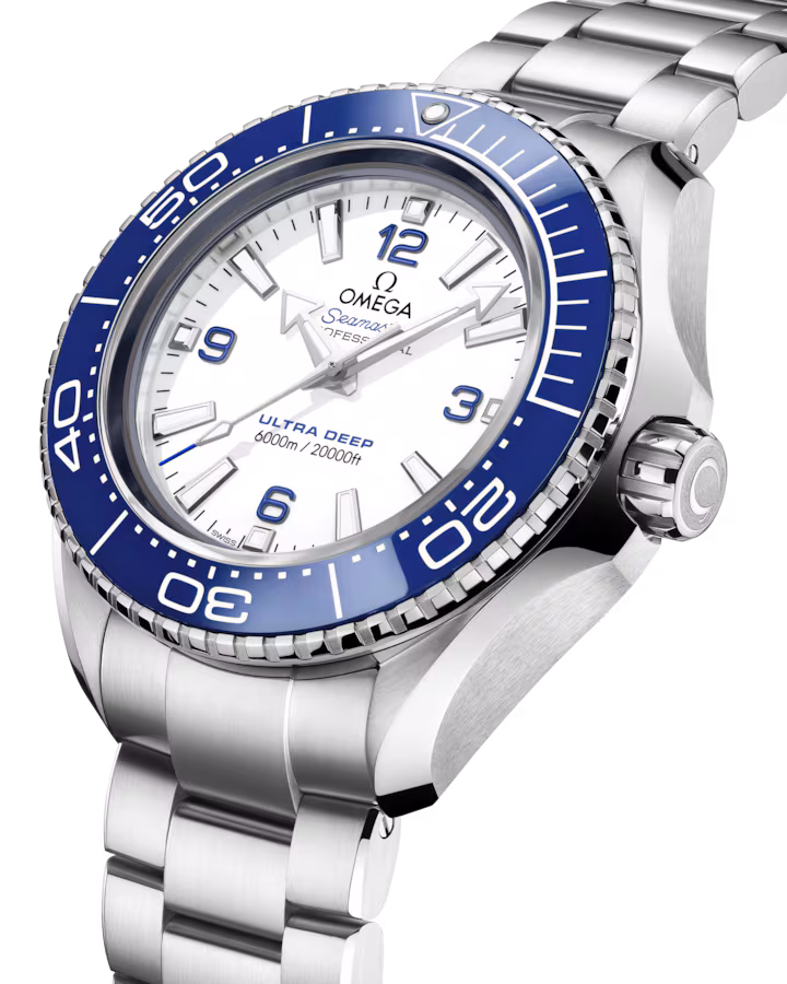 Omega Seamaster Planet Ocean 6000M 45.5mm White Dial O‑MEGASTEEL Bracelet 215.30.46.21.04.001