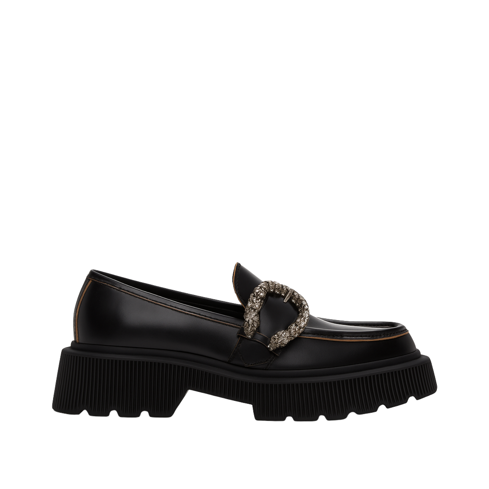 Gucci Women?S Leather Loafers With G Black
