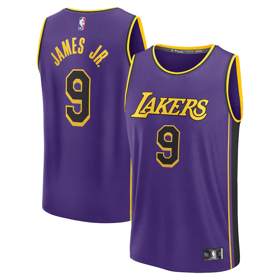 Men's Los Angeles Lakers Bronny James Fanatics Purple Fast Player Jersey - Statement Edition