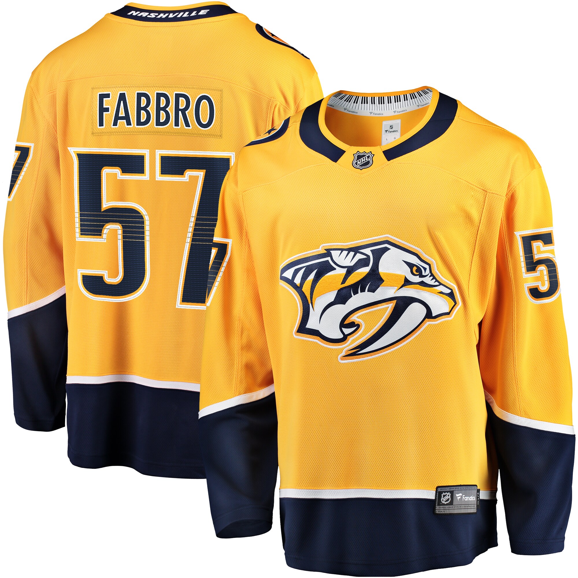 Dante Fabbro Nashville Predators Fanatics Replica Player Jersey – Gold