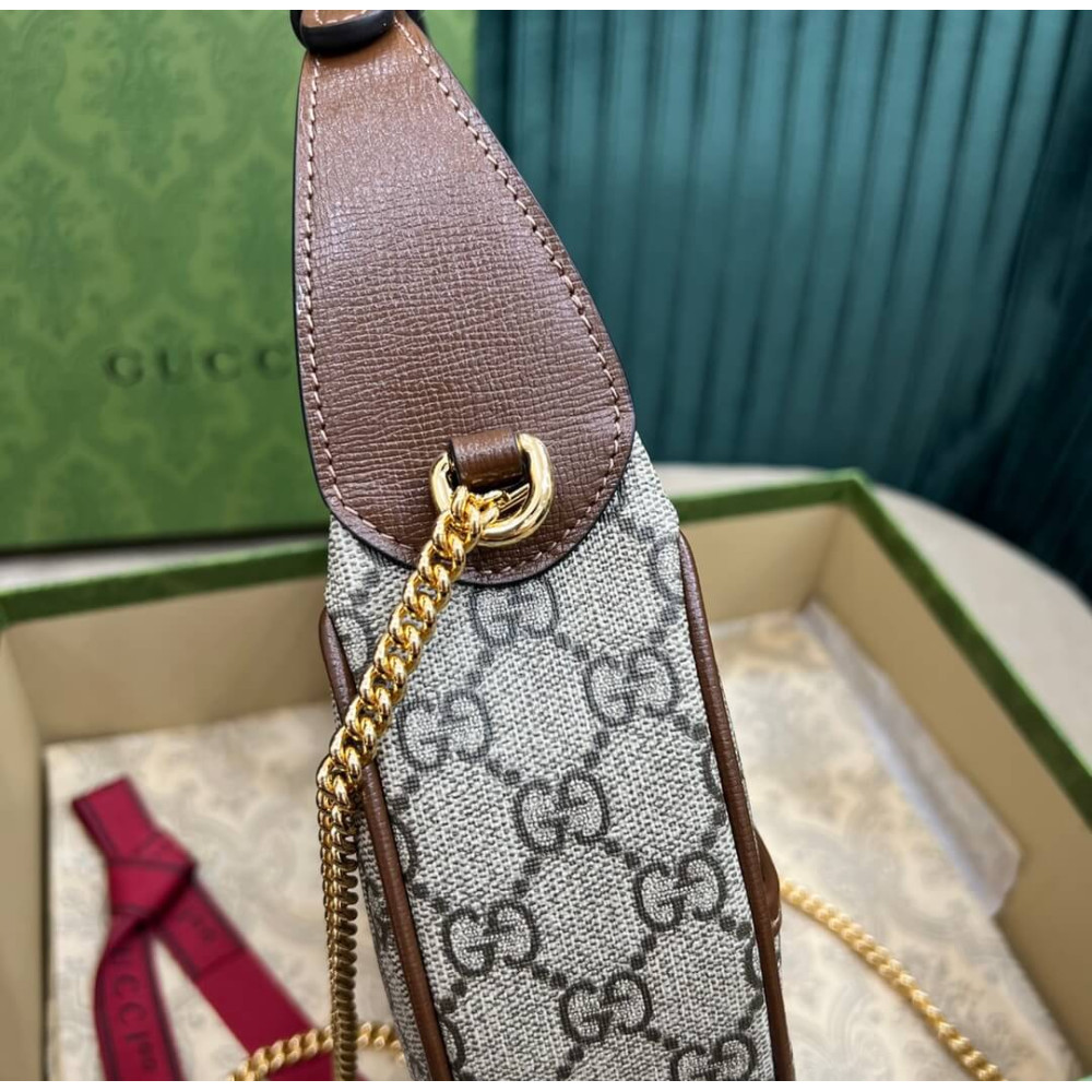 Gucci Half-Moon-Shaped Mini Bag with Interlocking G Brown